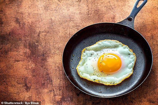 Overcooking eggs can release harmful chemicals called oxysterols, which have been shown to increase the risk of heart disease and several cancers (stock photo)